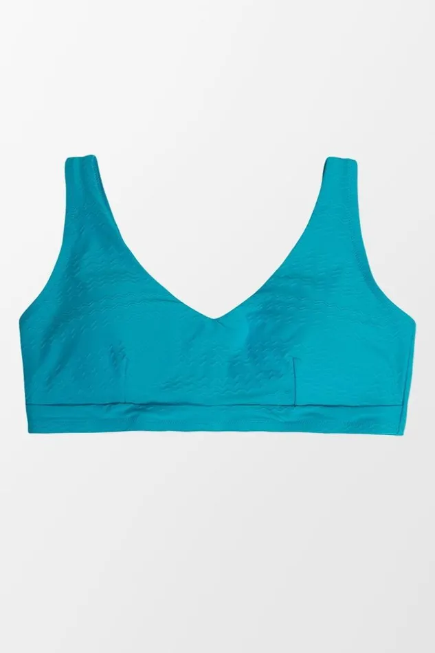 Women Plus Size and Curve Bikinis Cupshe Ainhoa Teal Back Hook Plus Size Bikini Top Teal