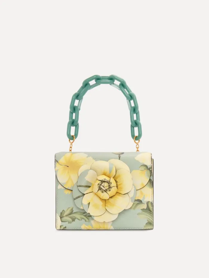 Women Poppy Printed Mini TRO Bag Yellow Multi Oscar De La Renta Handbags Women Poppy Printed Mini TRO Bag Yellow Multi Oscar De La Renta Handbags