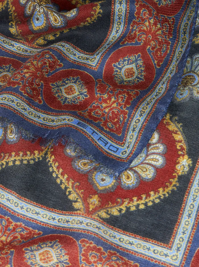 Women Printed Silk And Cashmere Scarf Etro Scarves And Silk