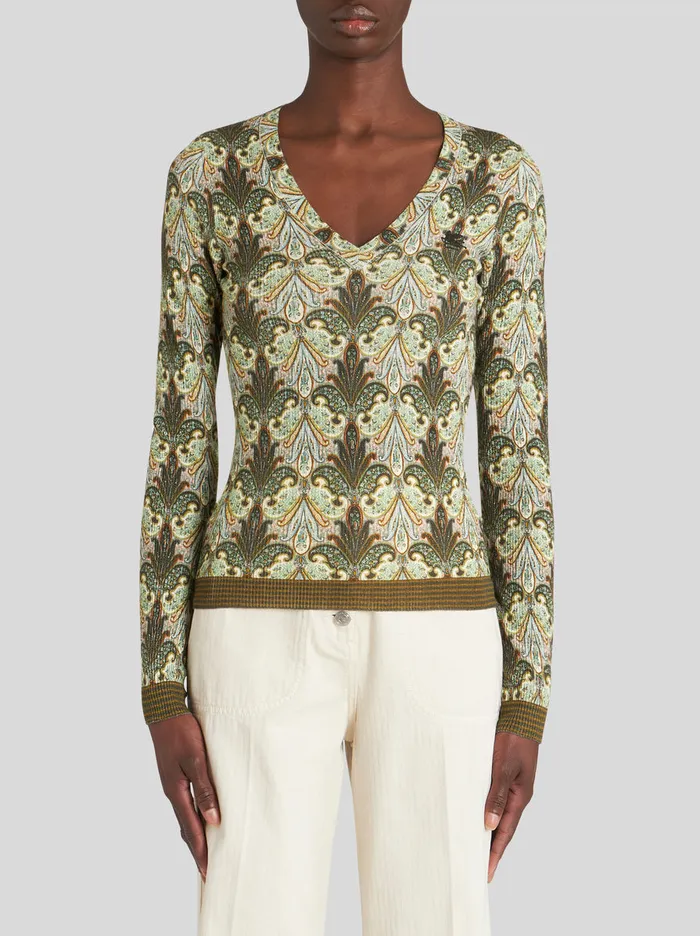 Women Printed Wool Jumper Etro Knitwear