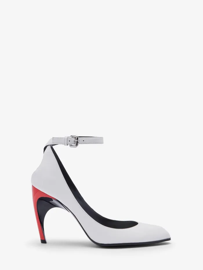 Women Pumps Alexander McQueen Armadillo Ankle Strap Pump Ivoryblacklust Red