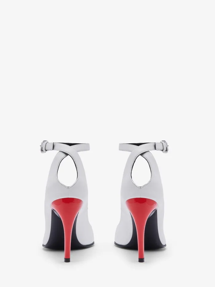 Women Pumps Alexander McQueen Armadillo Ankle Strap Pump Ivoryblacklust Red