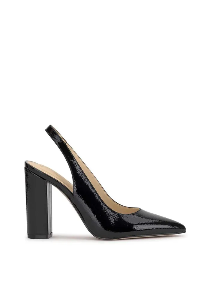 Women Pumps Jessica Simpson Noula Slingback Pointed Toe Pump In Black Patent