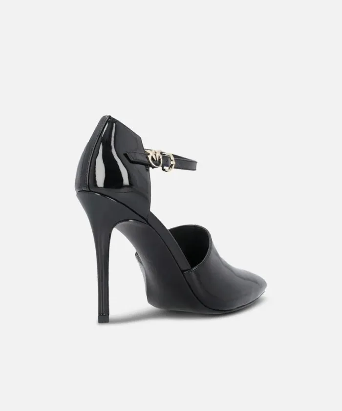 Women Pumps Pinko Shiny Shoes With Heel And Front Strap Limo Black Women Pumps Pinko Shiny Shoes With Heel And Front Strap Limo Black