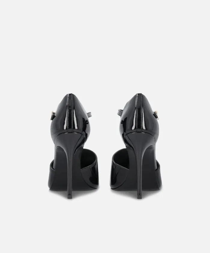 Women Pumps Pinko Shiny Shoes With Heel And Front Strap Limo Black Women Pumps Pinko Shiny Shoes With Heel And Front Strap Limo Black