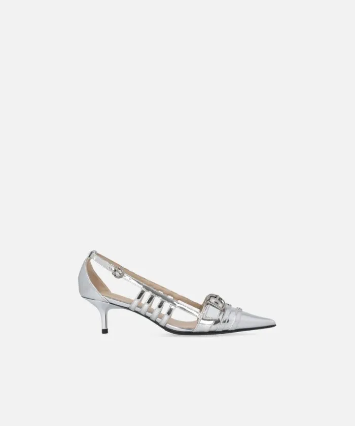 Women Pumps Pinko Silver Mirrorfinish Slingback Pumps Silver