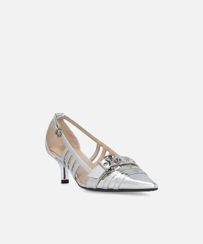 Women Pumps Pinko Silver Mirrorfinish Slingback Pumps Silver