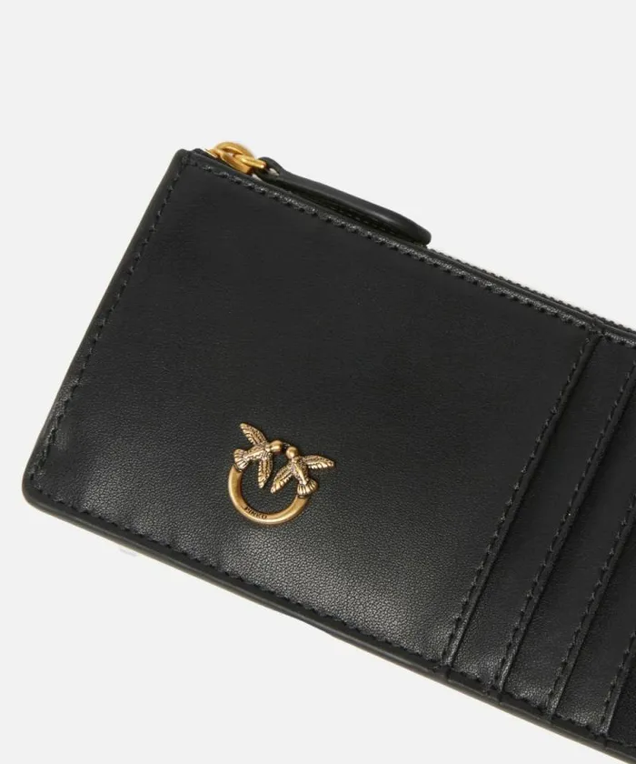 Women Purses Pinko Zipped Card Holder Blackantique Gold Women Purses Pinko Zipped Card Holder Blackantique Gold