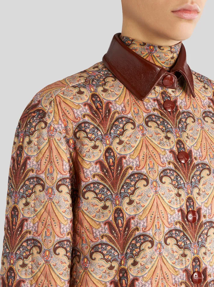 Women Quilted Shirt With Paisley Design Etro Coats And Outerwear