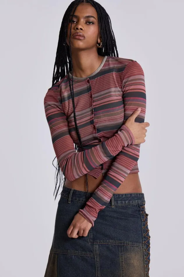 Women Raid Mesh Cardigan Jaded London Long Sleeve Tops