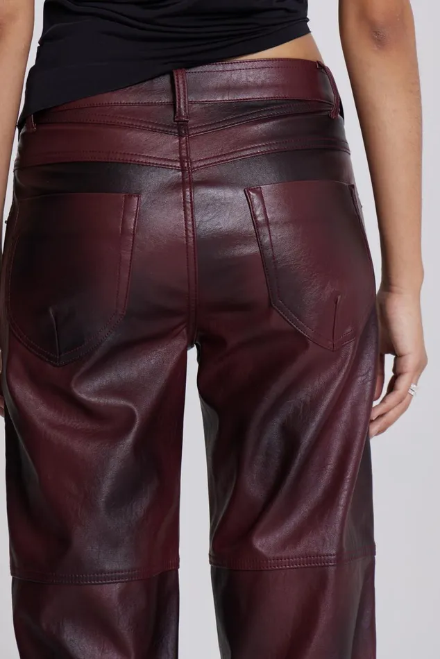 Women Red PU Straight Leg Trousers Jaded London CoOrds
