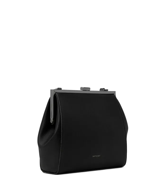 Women Reika Vegan Frame Crossbody Bag 8211 Vintage Black Matt and Nat Crossbody