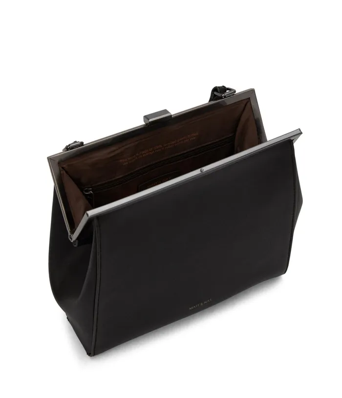 Women Reika Vegan Frame Crossbody Bag 8211 Vintage Black Matt and Nat Crossbody