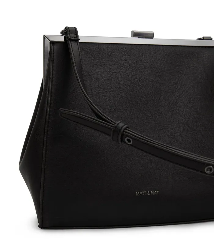 Women Reika Vegan Frame Crossbody Bag 8211 Vintage Black Matt and Nat Crossbody