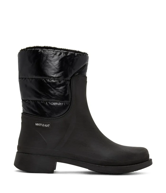 Women Romina Vegan Rain Boots Black Matt and Nat Waterproof