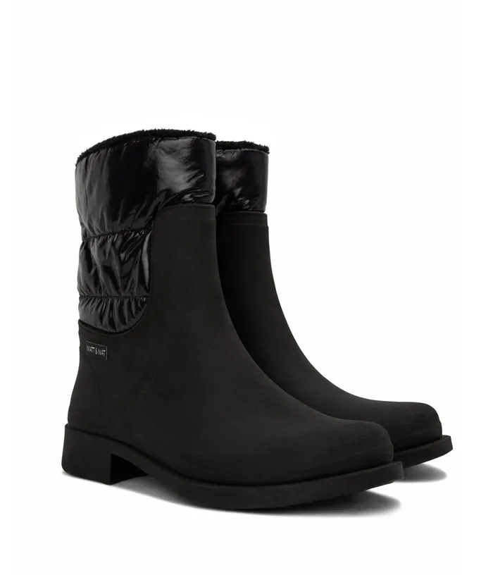 Women Romina Vegan Rain Boots Black Matt and Nat Waterproof