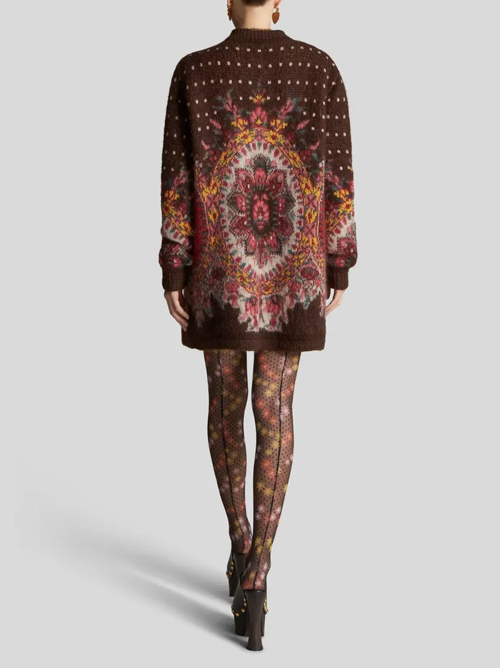 Women Round Neck Jacquard Cardigan Etro Knitwear