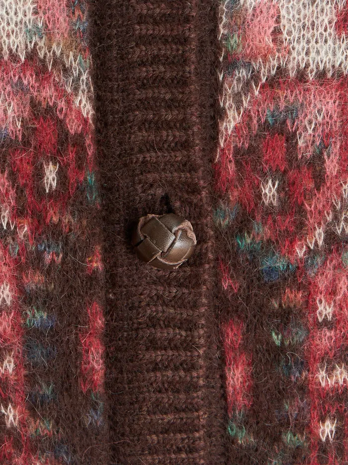 Women Round Neck Jacquard Cardigan Etro Knitwear