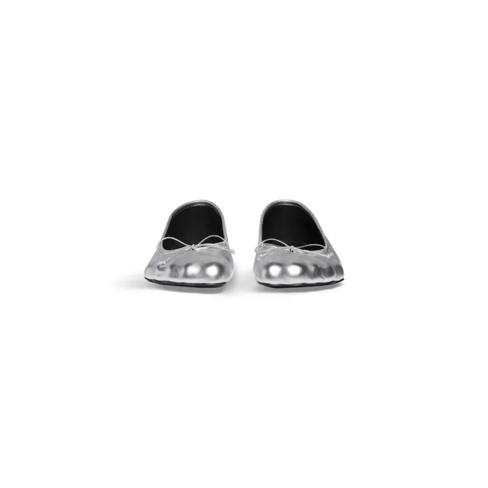 Women Sandals and Mules Balenciaga Anatomic Ballerina Metallized In Silver