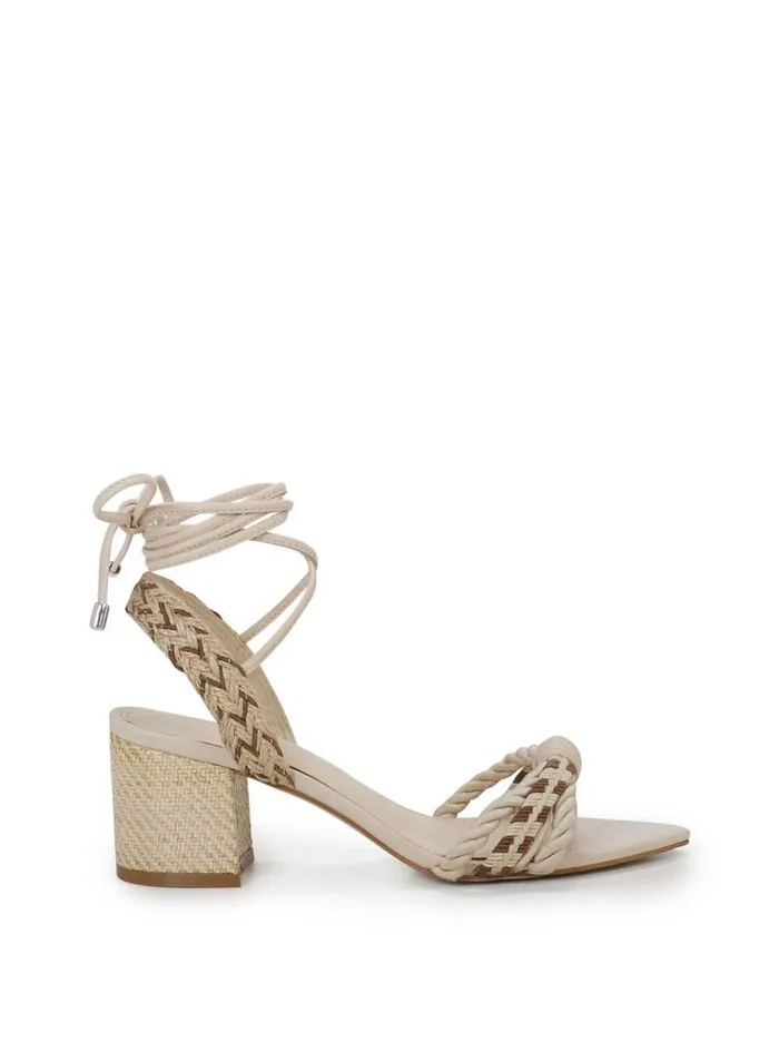 Women Sandals Jessica Simpson Prim Woven Block Heel Sandal In Cream