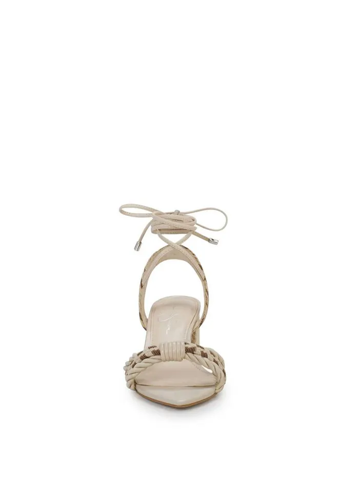 Women Sandals Jessica Simpson Prim Woven Block Heel Sandal In Cream