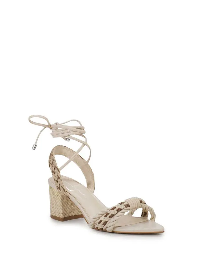 Women Sandals Jessica Simpson Prim Woven Block Heel Sandal In Cream