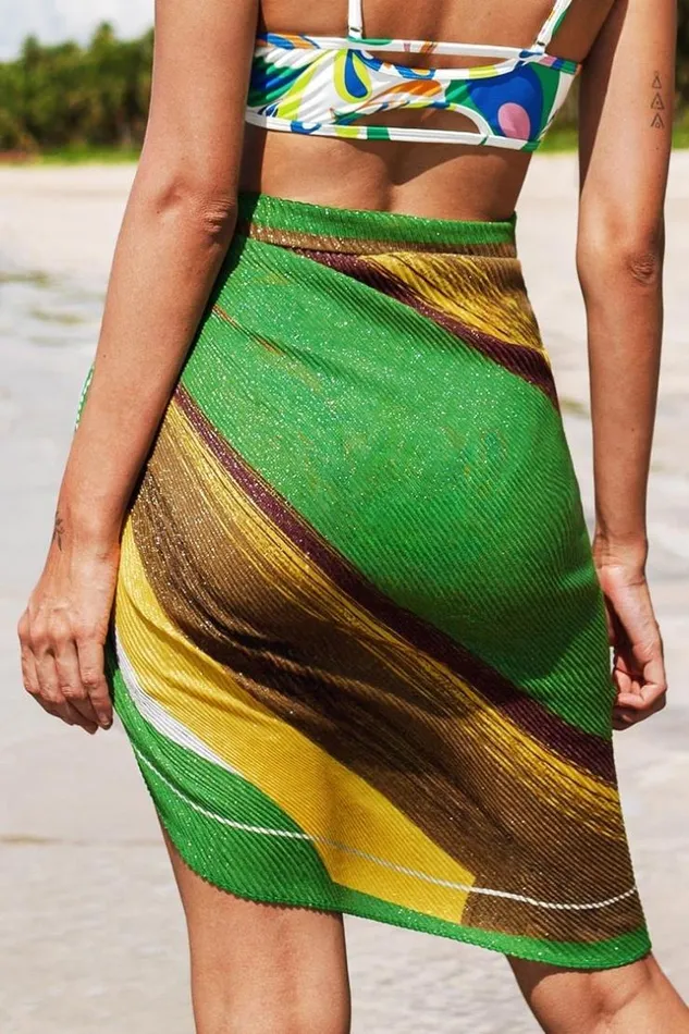 Women Sarong and Skirts Cupshe Cala Stripe Tie Waisted Sarong Multicolor