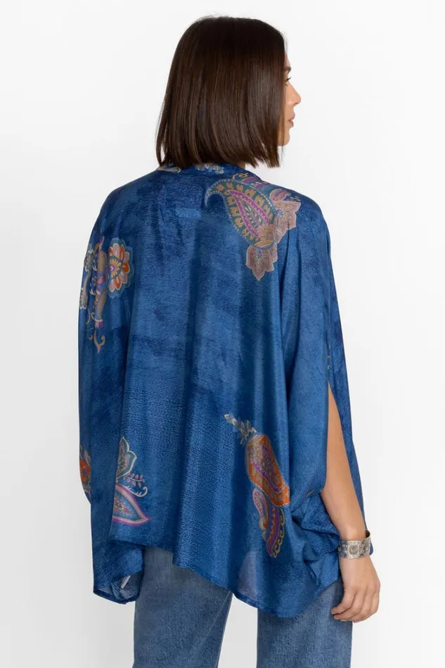 Women SASCHA PONCHO Paisley Spray Johnny Was Tops Women SASCHA PONCHO Paisley Spray Johnny Was Tops