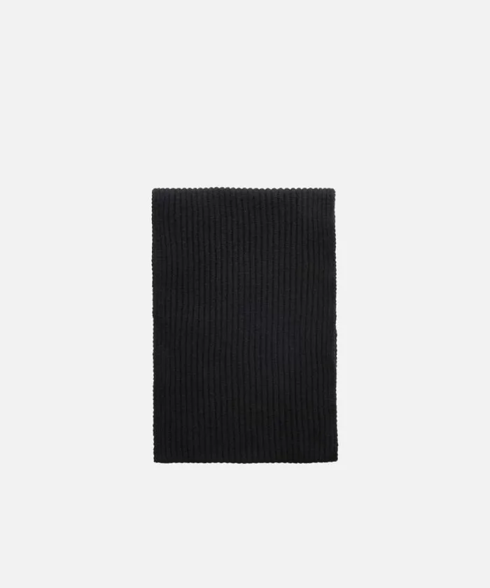 Women Scarves Pinko Ribbed Wool And Cashmere Scarf Limo Black Women Scarves Pinko Ribbed Wool And Cashmere Scarf Limo Black