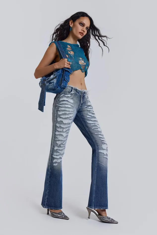 Women Scratchy Low Rise Jeans Jaded London Jeans