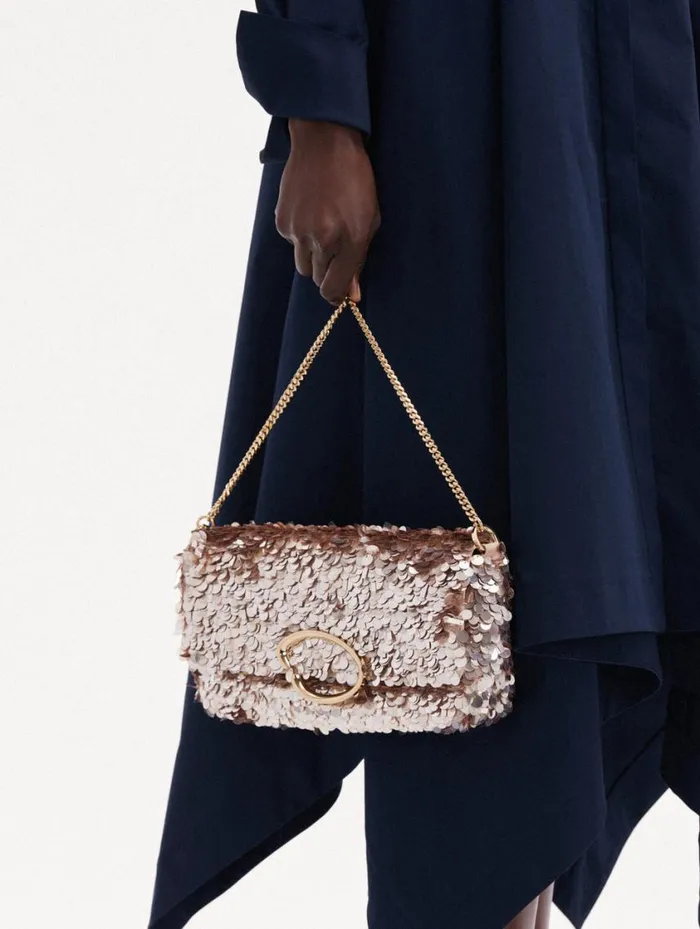 Women Sequin Embroidered Shoulder Bag Champagne Oscar De La Renta Handbags Women Sequin Embroidered Shoulder Bag Champagne Oscar De La Renta Handbags
