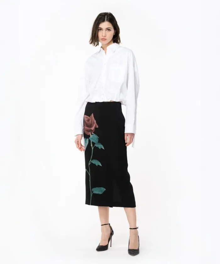 Women Shirts And Blouses Pinko Cropped Poplin Shirt Bright White Women Shirts And Blouses Pinko Cropped Poplin Shirt Bright White