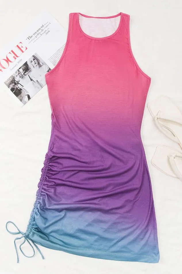 Women Short Dresses Cupshe Beachy Ombre Bodycon Mini Dress Multicolor