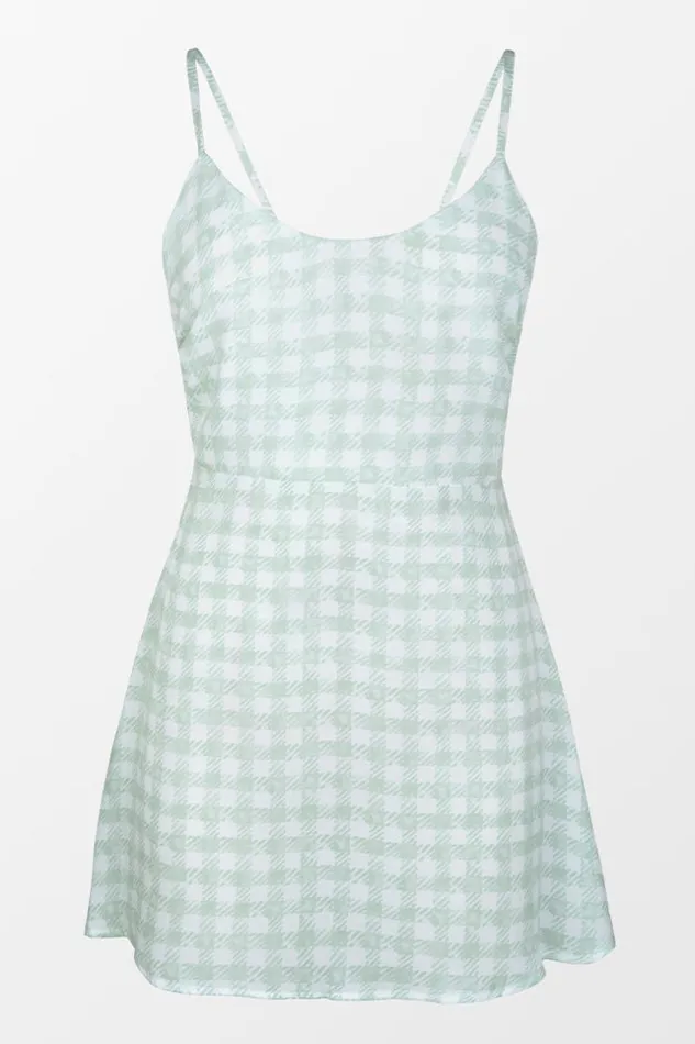 Women Short Dresses Cupshe Haven Scoop Gingham Slip Dress Multicolor