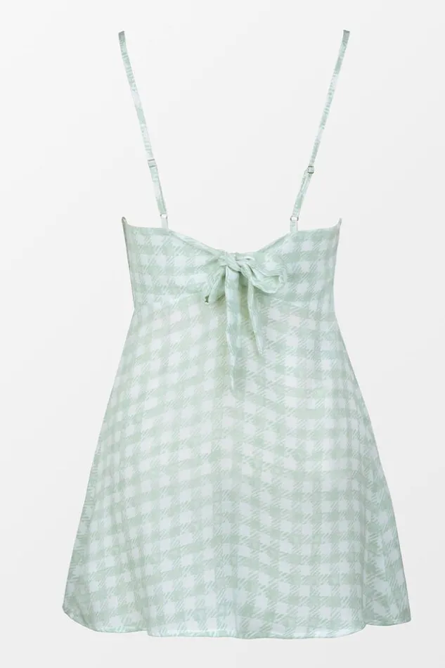 Women Short Dresses Cupshe Haven Scoop Gingham Slip Dress Multicolor