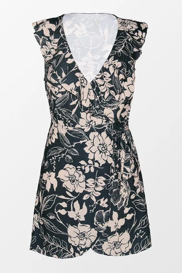 Women Short Dresses Cupshe Kehlani Sleeveless Tie Waiste Ruffle Dress Multicolor