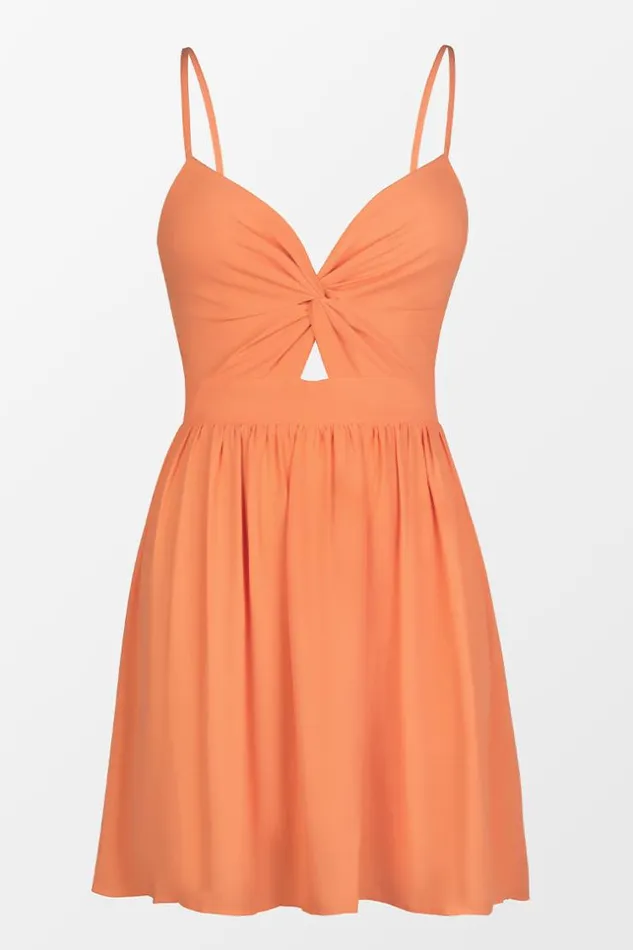 Women Short Dresses Cupshe Rosalinda Slip Strap Cutout Dress Orange