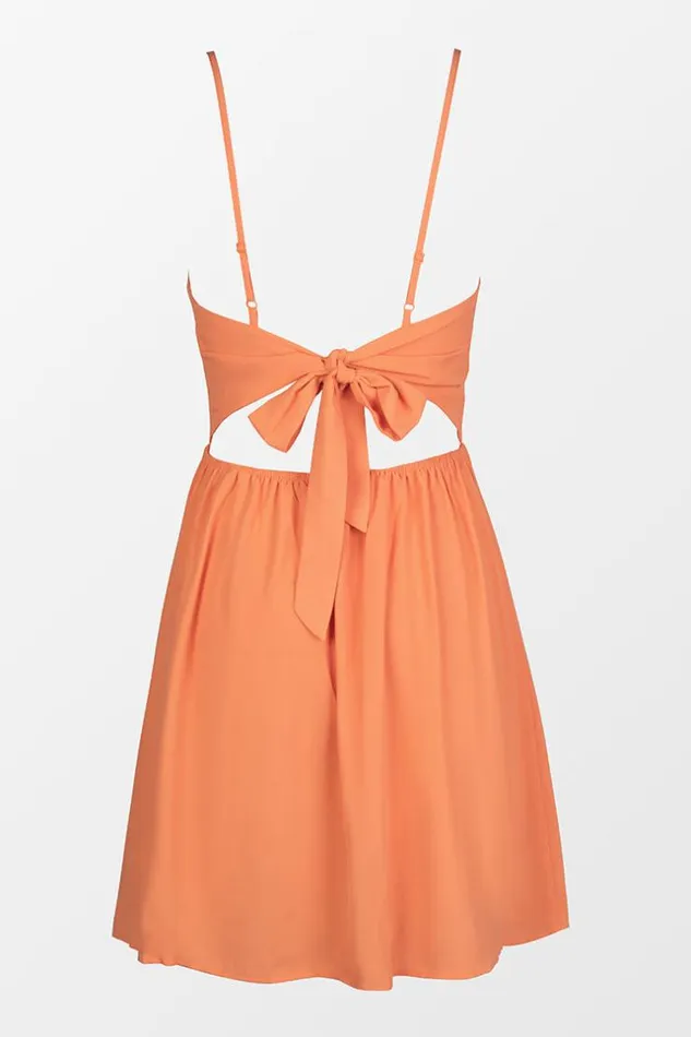 Women Short Dresses Cupshe Rosalinda Slip Strap Cutout Dress Orange
