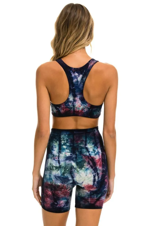 Women Shorts Aviator Nation Hand Dyed 6 Inch HiRise Biker Short 8211 Tie Dye Multi
