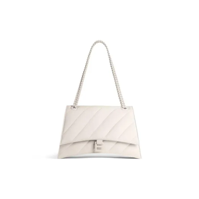 Women Shoulder Bags Balenciaga Crush Medium Chain Bag Quilted In Beige