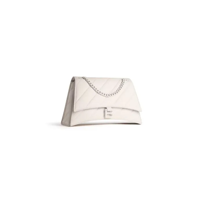 Women Shoulder Bags Balenciaga Crush Medium Chain Bag Quilted In Beige