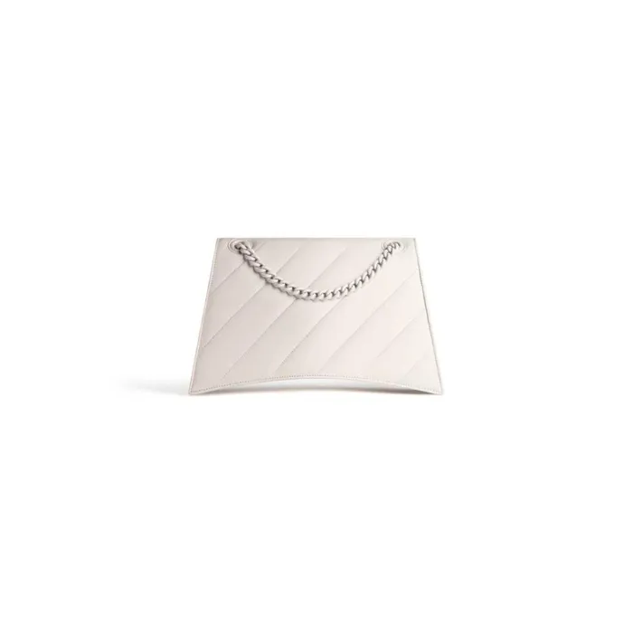 Women Shoulder Bags Balenciaga Crush Medium Chain Bag Quilted In Beige