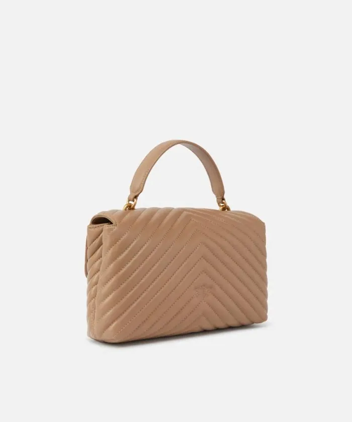 Women Shoulder Bags Pinko Classic Lady Love Bag Puff Chevron Ginger Biscuitantique Gold Women Shoulder Bags Pinko Classic Lady Love Bag Puff Chevron Ginger Biscuitantique Gold
