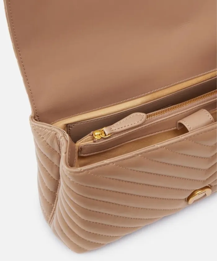 Women Shoulder Bags Pinko Classic Lady Love Bag Puff Chevron Ginger Biscuitantique Gold Women Shoulder Bags Pinko Classic Lady Love Bag Puff Chevron Ginger Biscuitantique Gold