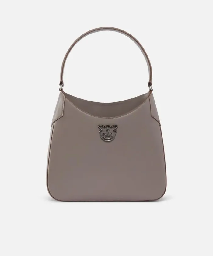 Women Shoulder Bags Pinko PINKO Galleria Hobo Shoulder Bag In Smooth Leather Penguin Greyold Silver Women Shoulder Bags Pinko PINKO Galleria Hobo Shoulder Bag In Smooth Leather Penguin Greyold Silver