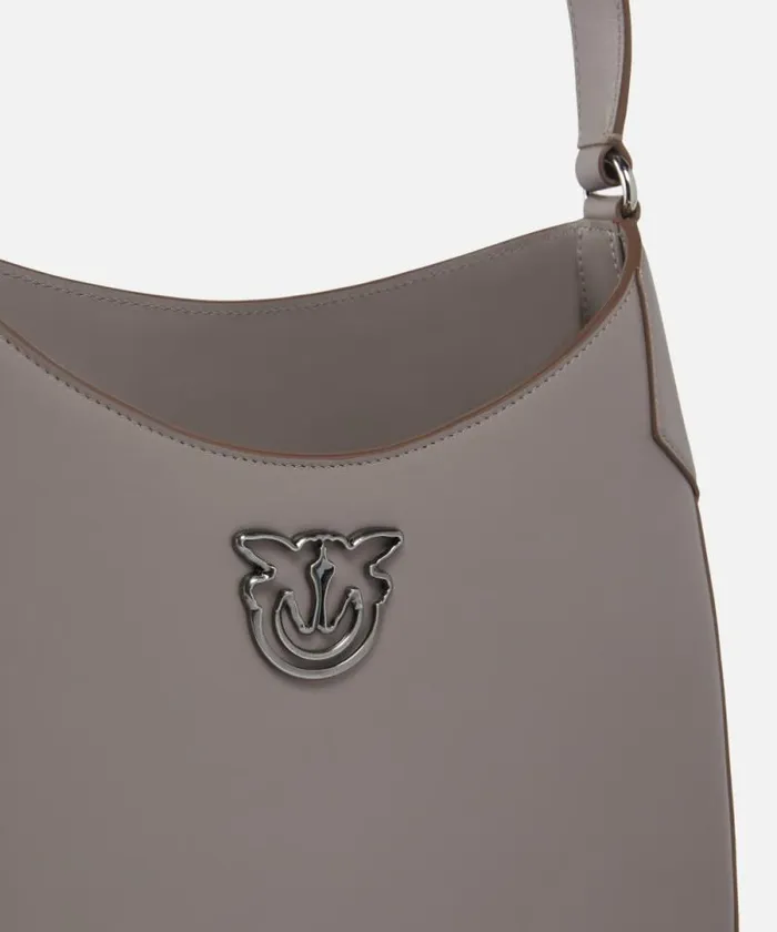 Women Shoulder Bags Pinko PINKO Galleria Hobo Shoulder Bag In Smooth Leather Penguin Greyold Silver Women Shoulder Bags Pinko PINKO Galleria Hobo Shoulder Bag In Smooth Leather Penguin Greyold Silver