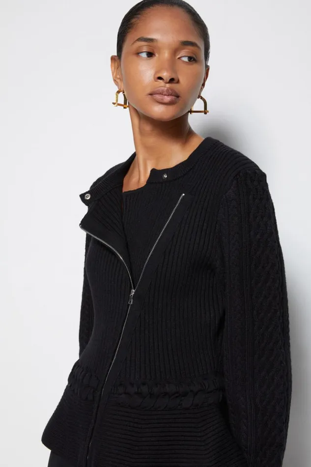 Women Signature Andi Peplum Jacket Black Jonathan Simkhai Knitwear