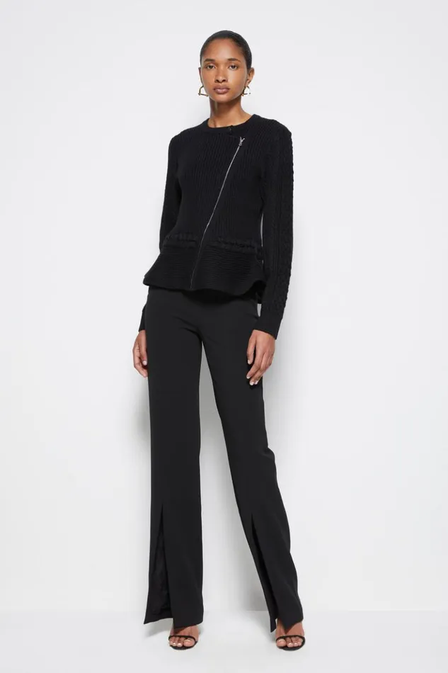 Women Signature Andi Peplum Jacket Black Jonathan Simkhai Knitwear