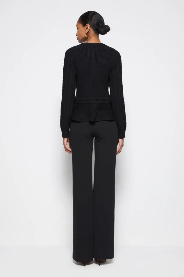 Women Signature Andi Peplum Jacket Black Jonathan Simkhai Knitwear