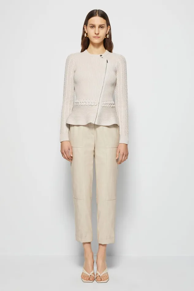 Women Signature Andi Peplum Jacket Stone Jonathan Simkhai Knitwear